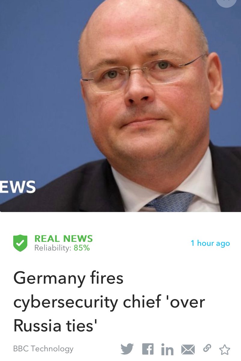 Oigetit_Tech's tweet photo. Germany fires cybersecurity chief 'over Russia ties'
https://t.co/Cl4pOgIDjy
Read more: https://t.co/fd2Y0u76T3
#fakenewsfilter #realnews #news #World #cybersecurity #technology #Russia
The article was fact checked by #oigetit! https://t.co/lCNtirvOYY