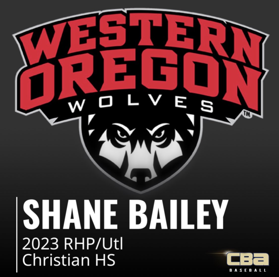 CBABaseballUSA's tweet photo. Congratulations Shane Bailey | 2023 RHP/Utl Christian HS | committed to Western Oregon #weareCBA https://t.co/RfesDJVw7y