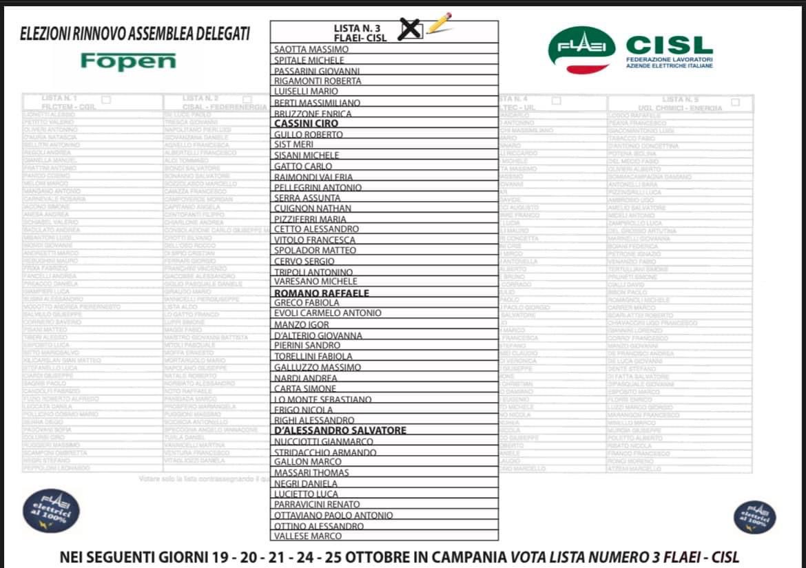 FlaeiCampania's tweet image. ELEZIONI DEI RAPPRESENTANTI DEI LAVORATORI NELL’ASSEMBLEA DEI DELEGATI DEL FOPEN ANNO 2022

LE OPERAZIONI DI VOTO AVRANNO LUOGO NEI SEGUENTI GIORNI:
- 19 - 20 e 21 ottobre 2022
- 24 e 25 ottobre 2022

#fopen
#scegliflaei