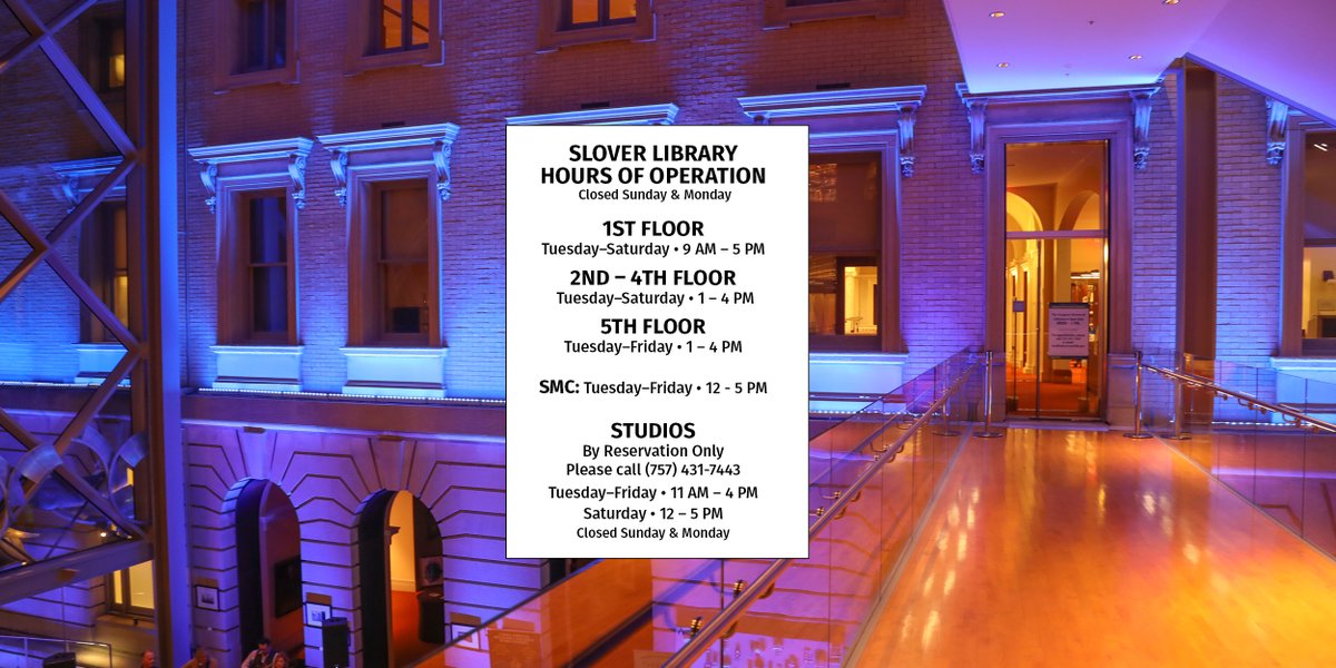 TheSloverVA's tweet photo. You've been away, and we'd love to see you. It's time for a visit! We're open Tuesday through Saturday from 9 AM to 5 PM. #books #events #sloverlibrary
https://t.co/QMS96lKunc https://t.co/mVS44LAgcN