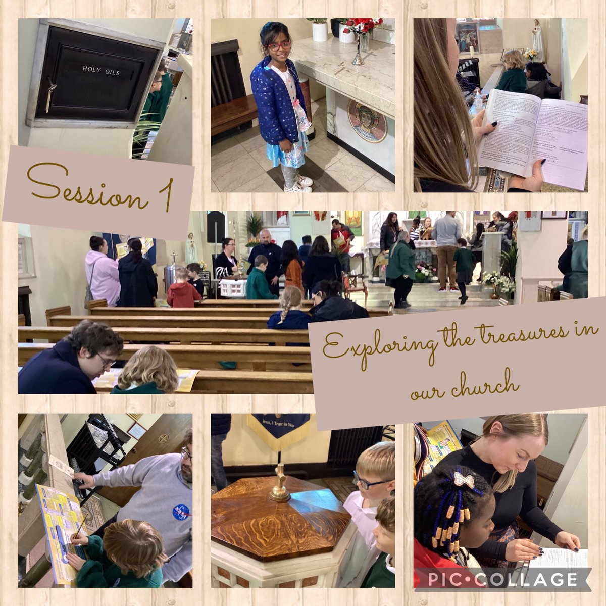SacramentalSJSB's tweet photo. Our session this week was all about our Baptism and how it was the start of our sacramental journey. We then loved exploring our church and finding out about all of the different treasures we can find there. โช๏ธ #sjsbsacramental #JesusIsWithMe https://t.co/7IUwFxjJbs