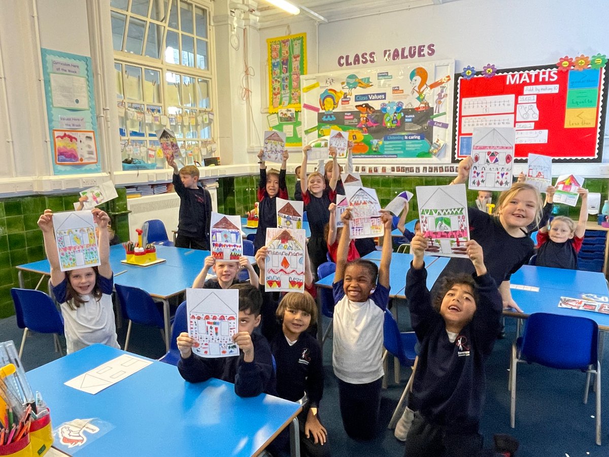 Y2 today learning about the Ndebele tribe and the colourful houses they have. They designed and decorated their own houses using similar patterns and designs. This is part of their learning during Black History Month learning and celebrating cultures and achievements.