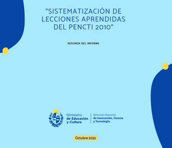 dicytmec's tweet photo. #DICYTMEC presenta resumen del informe de consultoría y talleres sobre Plan Estratégico Nacional de Ciencia, Tecnología e Innovación 2010 #PENCTI 🇺🇾
https://t.co/q21vBFVmZf
Paralelamente en @conicyt se está realizando un análisis con la mirada puesta en realizar un nuevo plan https://t.co/gv99vIOEUt