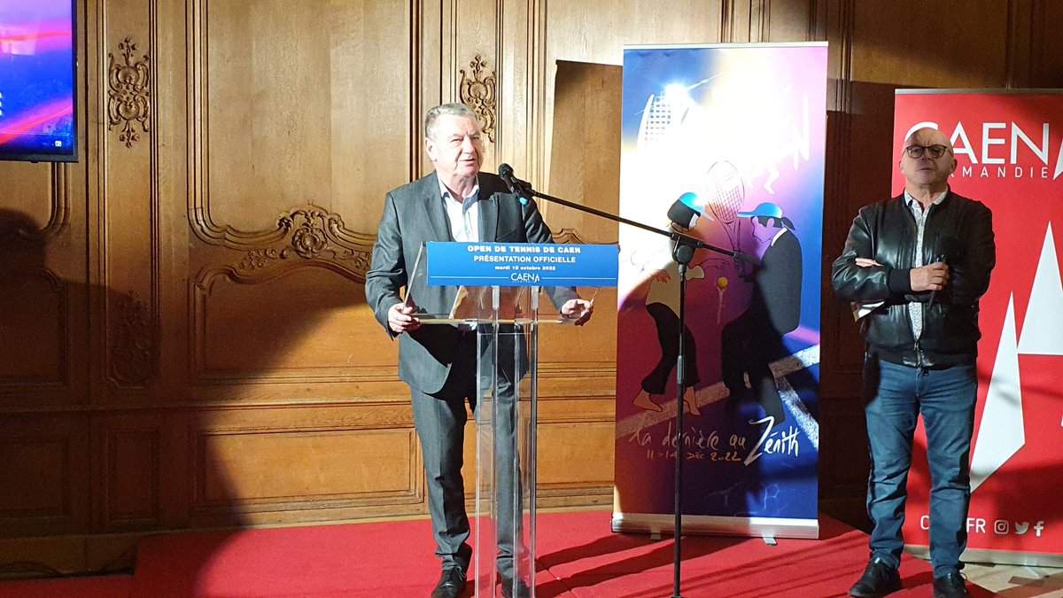 OpenCaen's tweet photo. Dominique Rose, élu du @CalvadosDep met en avant l'#OpenClub mis en place chaque année conjointement par le Département, le comité de tennis du Calvados et l'#OpenCaen. 400 enfants licenciés jouent au zénith et rencontrent des stars du tennis durant l'événement. https://t.co/fGkSlfYOwv
