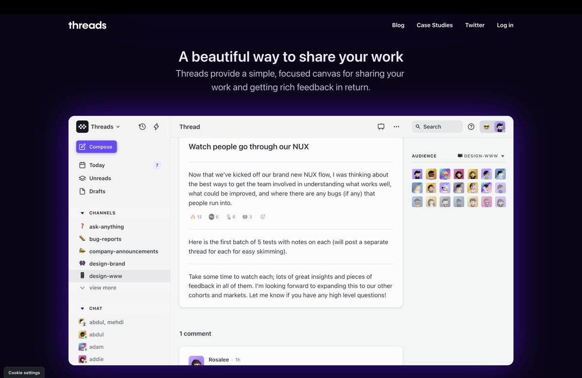 joxxnie's tweet photo. Had a demo call with @Threads last night, and man,
what a great product this is and will be!

Here are my thoughts after using it for a day 👇👇

1. 
They managed to fix thread experience from Slack that were bugging me and my teams for a long time https://t.co/Ej75hGgz2o