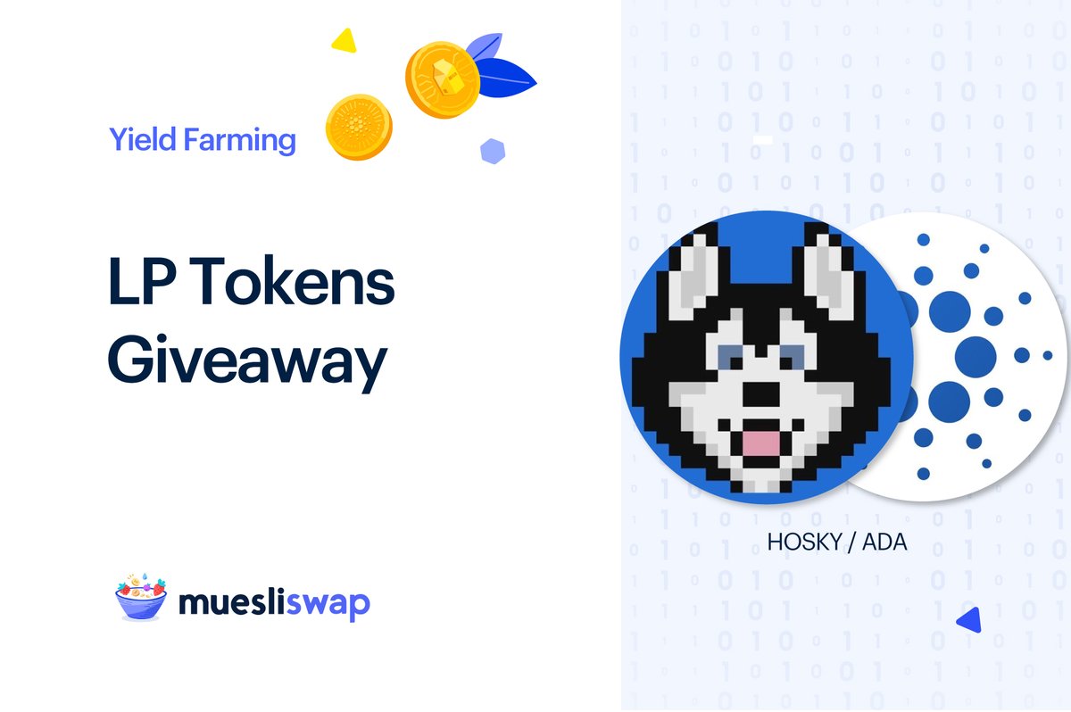 MuesliSwapTeam's tweet photo. Giveaway Time 🎁🐶

As we enter the final phase of our #RoadToV2, we are excited to announce that we will be doing 8 giveaways in the next 8 days! 

You boostrapped us, now it's our turn 😁 Like, RT and follow us to win 50 $ADA worth of LP Tokens for the @hoskytoken pool! https://t.co/wgOVy6UlWb