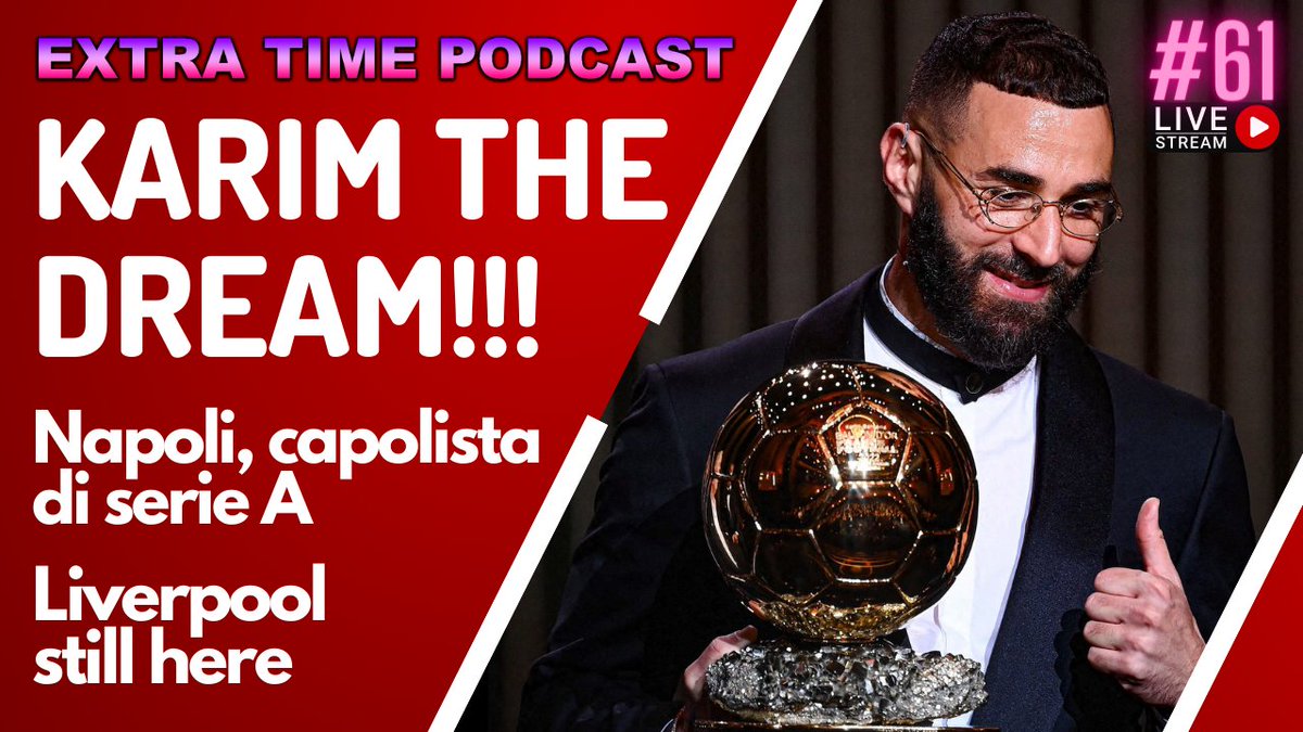 extratimepdcst's tweet photo. 📺 LIVE @ 22:30
⚽️ UCL, UEL, UECL
🔴 Liverpool still here
🔵 Napoli, capolista di serie A
🥇 KARIM BENZEMA este noul BALON DE AUR!
🎮 FANTASY FOOTBALL!
🖥️ El Clasico + Le Classique, Top5, Balotelli
#EXTRATIMEPODCAST 61
@MrCosmin x @KingViking29
https://t.co/fwOZQf0Trg https://t.co/aSjOlOmKeI