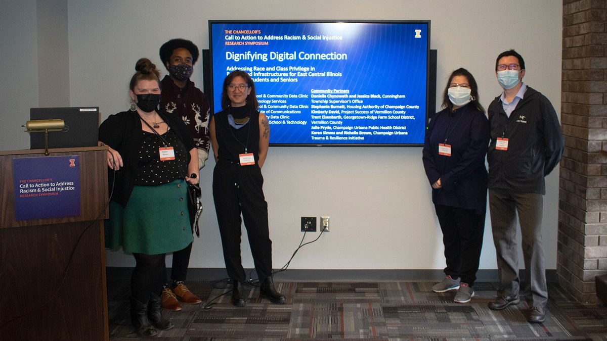 Members of the Community Data Clinic, led by #iSchoolUI Associate Professor <a href="/wrongrrl/">Anita Say Chan</a>, presented their work at the Chancellor's Call to Action to Address Racism &amp; Social Injustice Research Symposium.