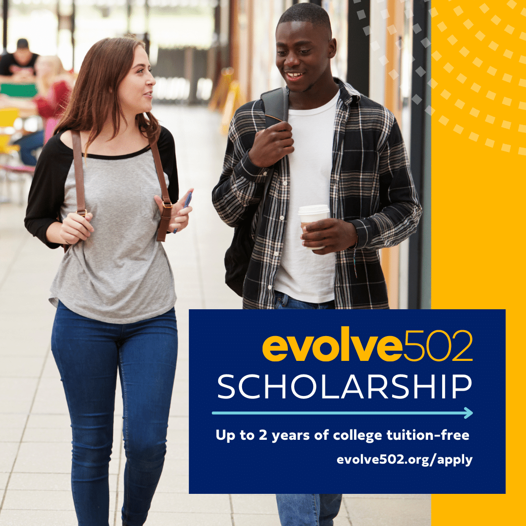 We'll be at tomorrow's College and Career Fairs at @WeAreMaleHigh and @Seneca_High! Class of 2023 students, stop by and talk with our student success coordinator to learn more about the Evolve502 Scholarship! Apply now: evolve502.org/scholarship-fo…
