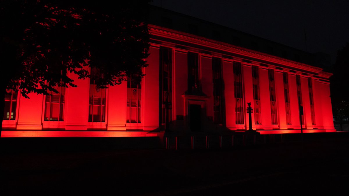 WelshGovernment's tweet photo. We’re lighting our building to show that Wales continues to stand against all forms of slavery.

More than 40 million people worldwide are estimated to be victims of modern slavery.

This #AntiSlaveryDay, learn to spot the signs and report concerns 👇

https://t.co/6QmQGh0HUk https://t.co/sxMBXFwi6o