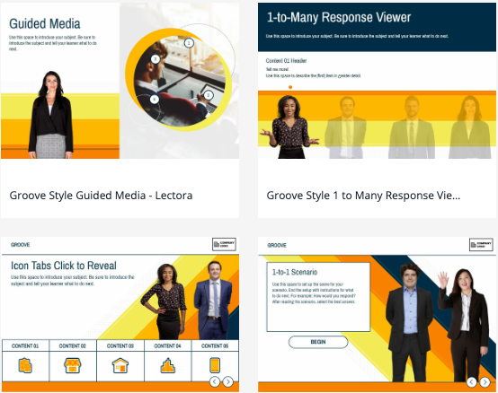Lectora's tweet image. Get groovy with these new #Lectora templates. hubs.li/Q01pX0tW0