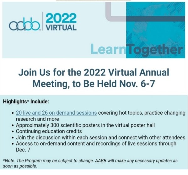 DKalodimou's tweet photo. Not to be missed #virtualmeeting by @AABB, time to #register 📌
#cellulartherapy #stemcells #biotherapies #transfusion #regenerativemedicine #standards #patientcare #flowcytometry #bloodiseases #AABB22 #AABBTwitter https://t.co/fGG1bemVpQ