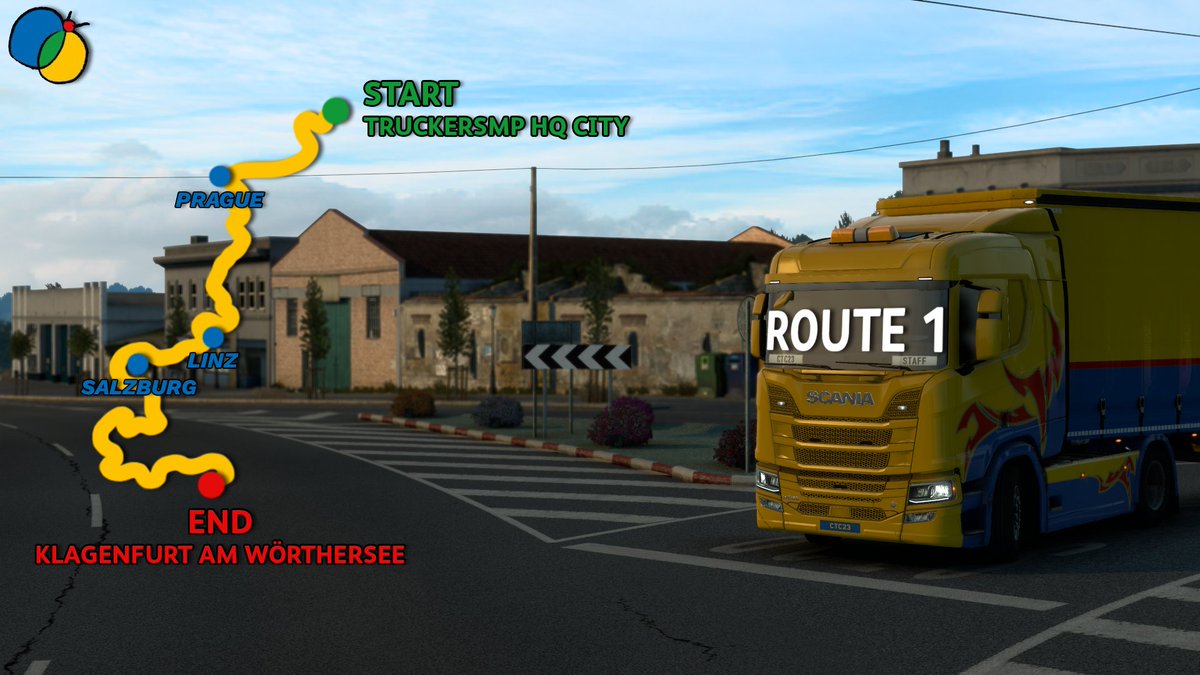 ct_convoy's tweet photo. 1⃣ 𝗥𝗼𝘂𝘁𝗲 𝗢𝗻𝗲

⌛️As per last year, we'll be revealing the routes, with one per weekend.

🏗️Did you know the TruckersMP HQ City was built by the community during the 2022 community event, with each stage having more of the city built? https://t.co/w9HSv8KEBs