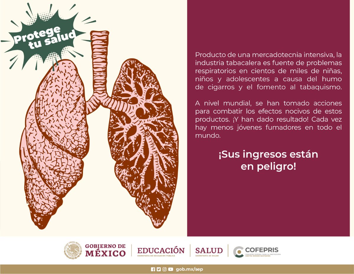 SEP_mx's tweet photo. Nos sumamos a la campaña contra el uso de vapeadores, que constituyen un engaño y riesgo para la salud. En un estudio realizado por la @COFEPRIS, se detectaron 33 sustancias, sólo 3 son descritas o reportadas en las etiquetas: glicerina, propilenglicol y saborizantes. 

#DéjaloYa https://t.co/plI6jgi44R