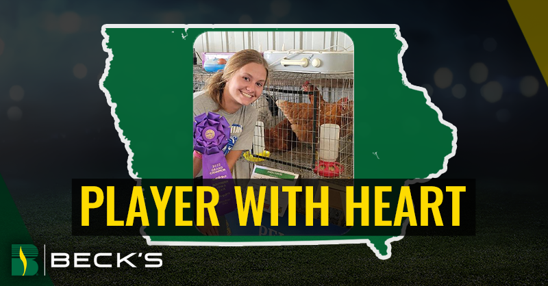 brownfield's tweet photo. @BecksHybrids congratulates this week's Player With Heart, Amelia Boender for her commitment and passion on the court and beyond! To learn more listen to Amelia's full interview.