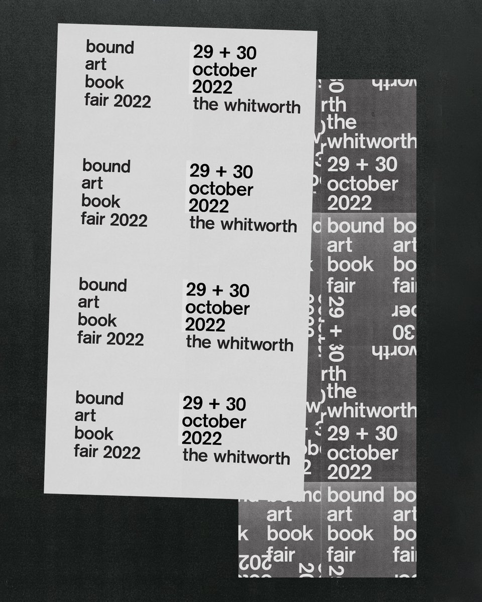 Bound Art Book Fair (@boundfair) on Twitter photo Bound Art Book Fair is back & bigger than ever! Not only will we be taking over <a href="/whitworthart/">the Whitworth</a>'s South Gallery but also The Grand Hall. This year we will be hosting over 60 stall holders from across the UK and further afield. Head to our site for more info
boundartbookfair.co.uk Bound Art Book Fair is back & bigger than ever! Not only will we be taking over <a href="/whitworthart/">the Whitworth</a>'s South Gallery but also The Grand Hall. This year we will be hosting over 60 stall holders from across the UK and further afield. Head to our site for more info
boundartbookfair.co.uk