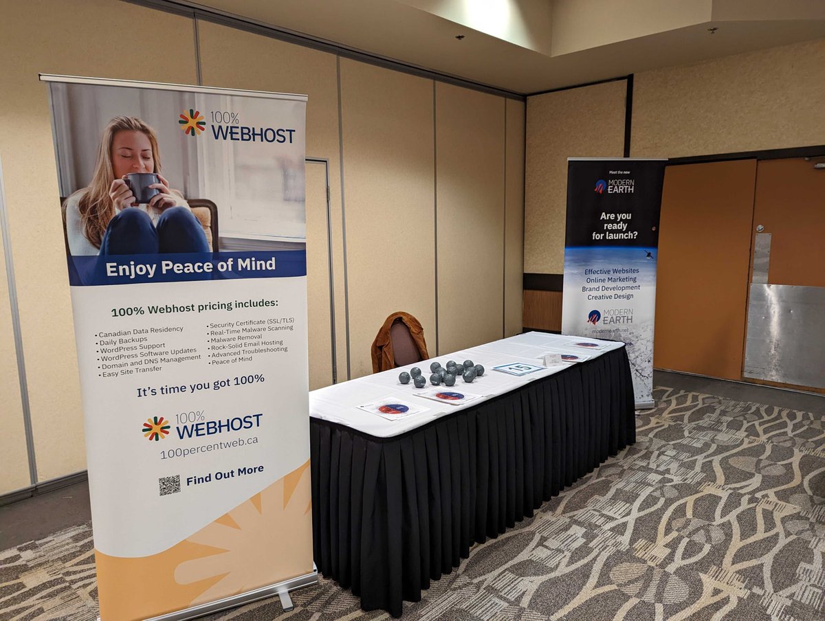 modernearth's tweet photo. Come say hello to the 100% Webhost and Modern Earth team at the Manitoba GIS User Group Fall 2022 Conference today at Canad Inns Destination Centre Polo Park! There is an incredible lineup of speakers all day, so go get your tickets if you haven't already! https://t.co/MauRtlh5ba https://t.co/iNXKnAiemk