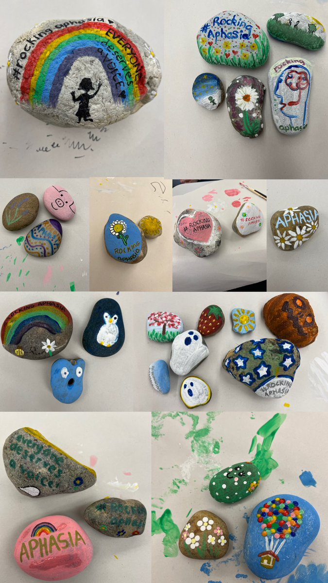 Today we painted rocks for #rockingaphasia ! Thanks to everyone who came along and painted some amazing rocks :)