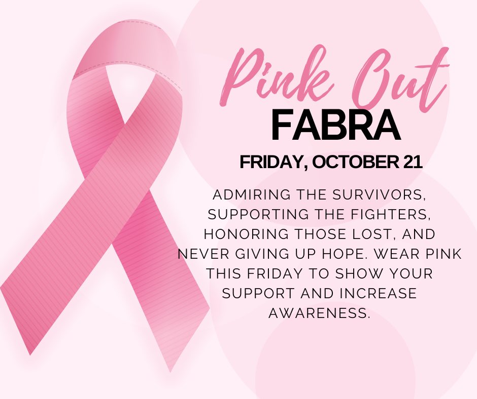 FabraElem's tweet photo. On Fridays we typically wear green, but this Friday we all wear PINK! #pinkout #fabrafamily #togetherisbetter https://t.co/ior0HF4jFq