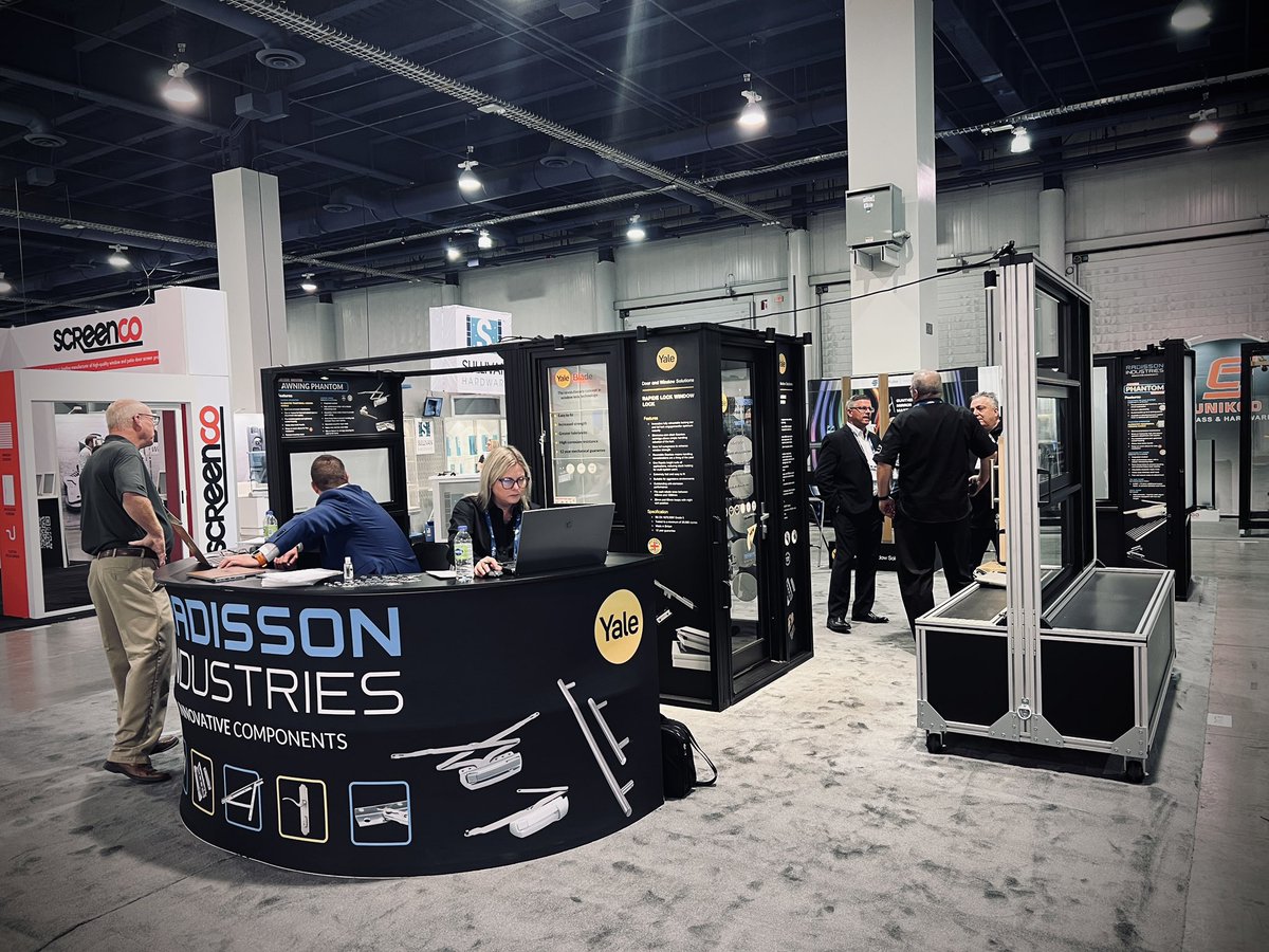 Radisson_1996's tweet photo. Hey Vegas! We’re back! Come meet our team and visit our brand new booth (#7179) Check out our new innovative components! #glassbuild #innovativecomponents #yaledoorandwindowsolutions #windowsanddoors #hardware https://t.co/eO3B6jIoAT
