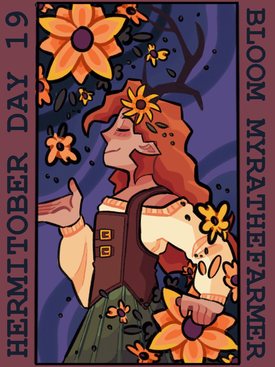 MyraTheFarmer's tweet photo. Hermitober Day 19: Bloom 🌺 
But with Halloween colors 🎃 

RTs Appreciated! Please Untag!

[ #hermittober #Geminitayfanart #hermitcraftfanart @GeminiTayMC ] https://t.co/aDYVjFWbUa