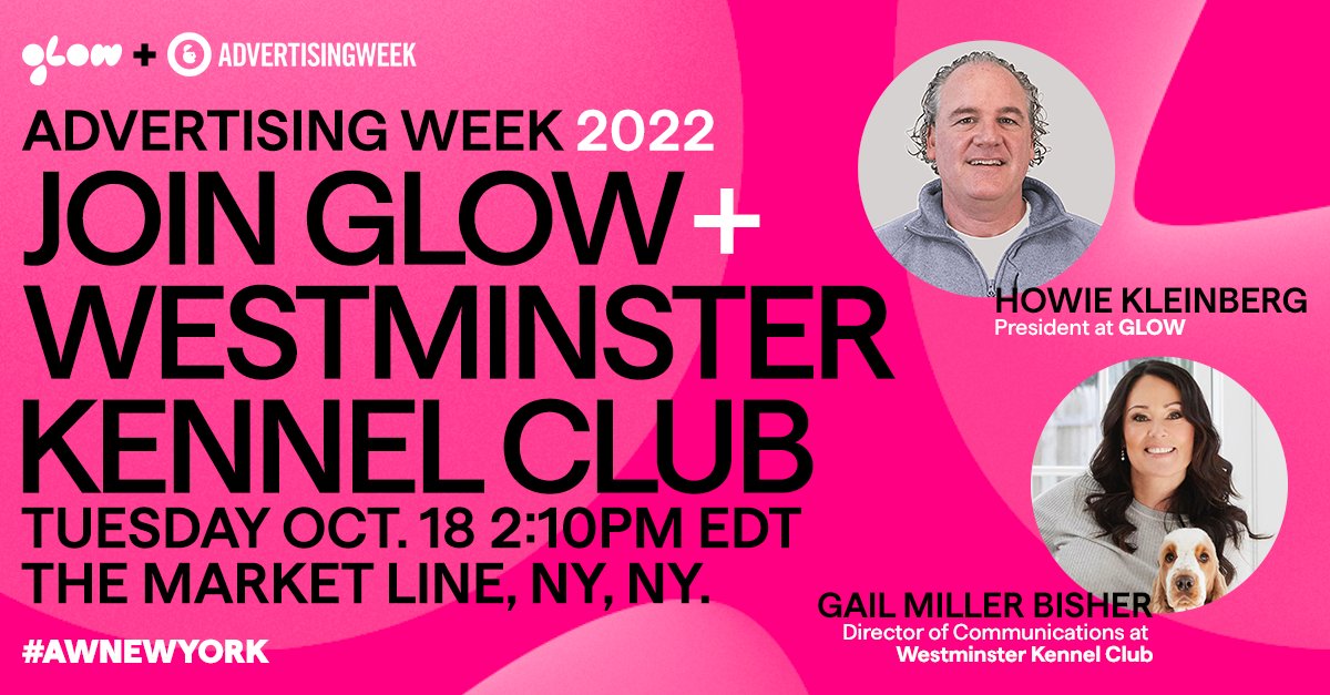 GLOW's tweet photo. Let's go! 🐾 We're live tweeting highlights from the discussion between GLOW President @howiek and @WKCDOGS Director of Communications @gailbisher at #AWNEWYORK! #GreatMindsThinkUnalike https://t.co/9hPSTwrDqz