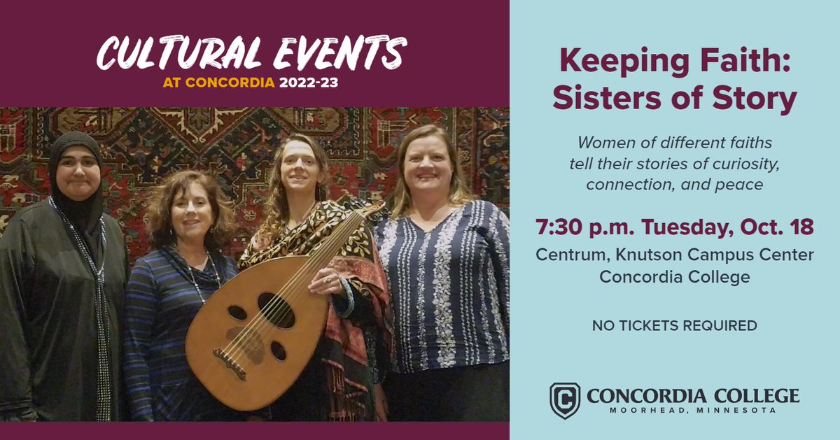 Transformative: the word used to describe last night's workshop with Keeping Faith: Sisters of Story at <a href="/Concordia_MN/">Concordia College</a>. Experience it yourself with TONIGHT'S free, public performance at 7:30.

Learn more: cord.edu/sistersofstory  #cordmn