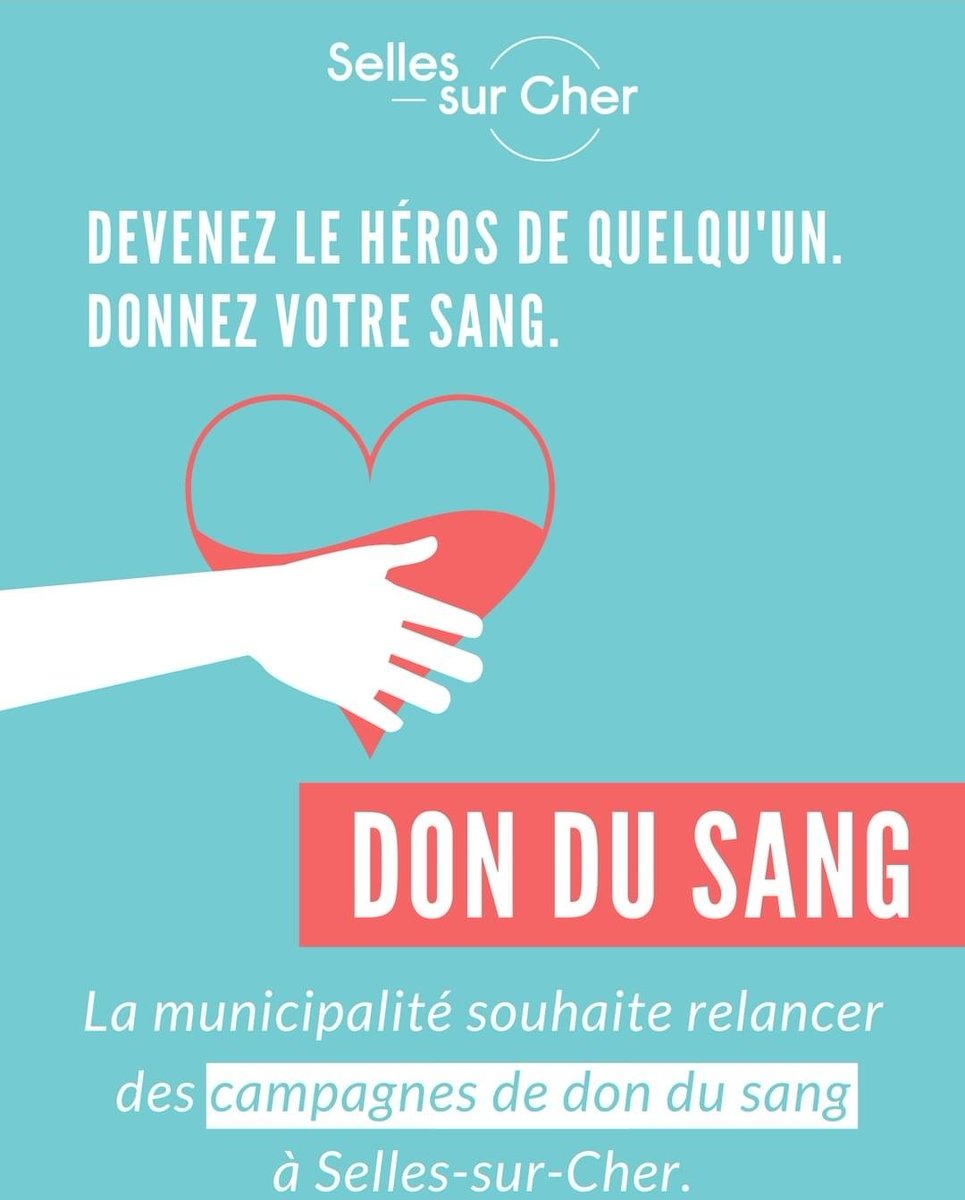 dondesang_41's tweet photo. Et si Selles-sur-Cher devenait une ville ambassadonneur?
Donneurs, vous êtes attendus! 
@SellessurcherOf @departement41 
#solidarite #DonDuSang 
@EFS_dondesang 
#1h3vies #ToutSellesSurCherDonne https://t.co/Vnd8DV4jRg