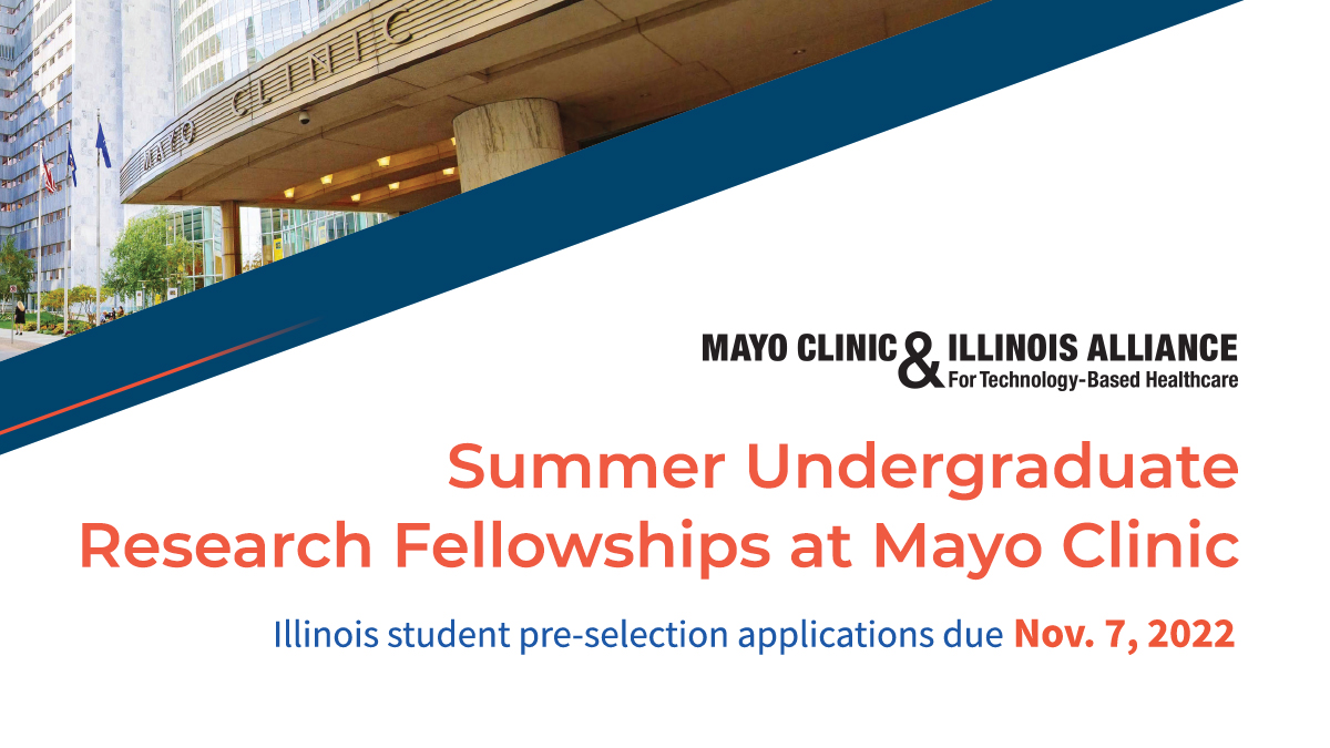Interested in conducting cutting-edge biomedical research next summer? 

Each year, <a href="/MayoClinic/">Mayo Clinic</a> reserves 7 spaces in its prestigious SURF program for <a href="/UofIllinois/">University of Illinois</a> undergrads who apply through Illinois pre-selection!  

Learn more and apply by Nov. 7: go.illinois.edu/MayoILSURF