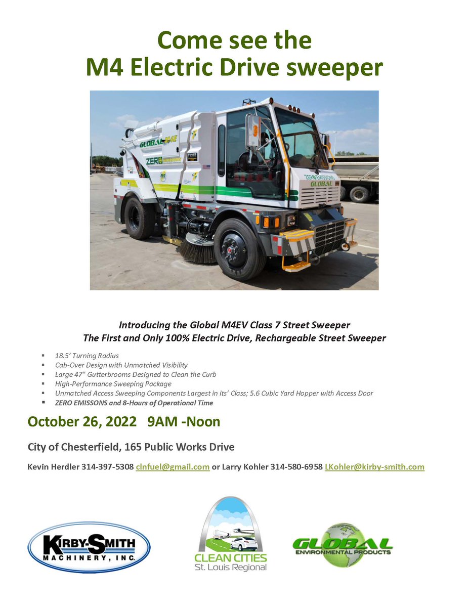 CleanFuelSTL's tweet image. Want to see an electric sweeper? I'll have one to show off!