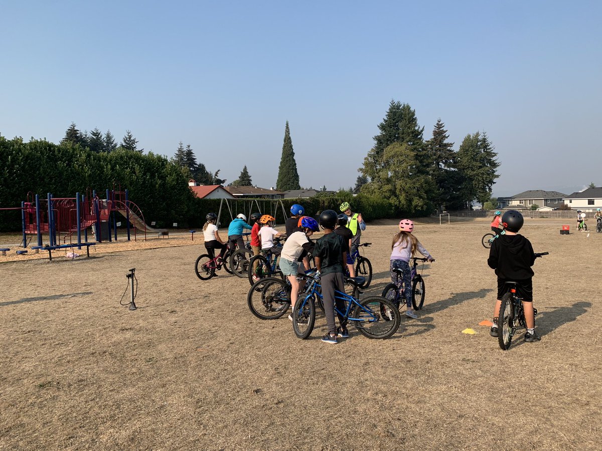 Our students from Divisions 4 and 5 are enjoying their bike lessons from HUB Cycling <a href="/deltasd37/">DeltaSchoolDistrict</a> @WeAreHub