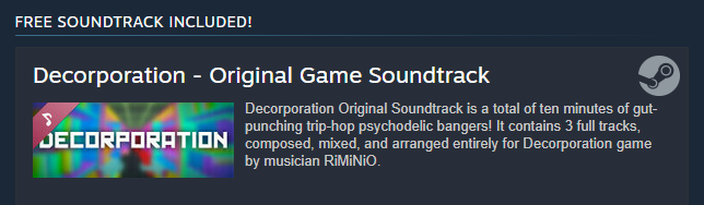 DecorpGame's tweet photo. From now on, when you get Decorporation you can also listen to the Original Game Soundtrack™ 👀

Get Decorporation now with -25% discount: https://t.co/j8w2ND3nQx

#triphop #soundtrack #gaming #gamedev #indiegame #fps #retro #music #game #newmusic #indiedev #games #dev https://t.co/pQmYWX3TRY