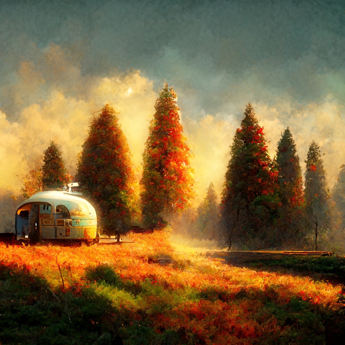 artaicademy's tweet photo. Embrace the change in season and enjoy the colorful leaves falling all around you 

#weekendvibes #airstream #airstreamlife #nature #fall #autumnvibes #autumn #midjourney #midjourneyartwork #aiart #aiartcommunity https://t.co/fCz4GTKeKI