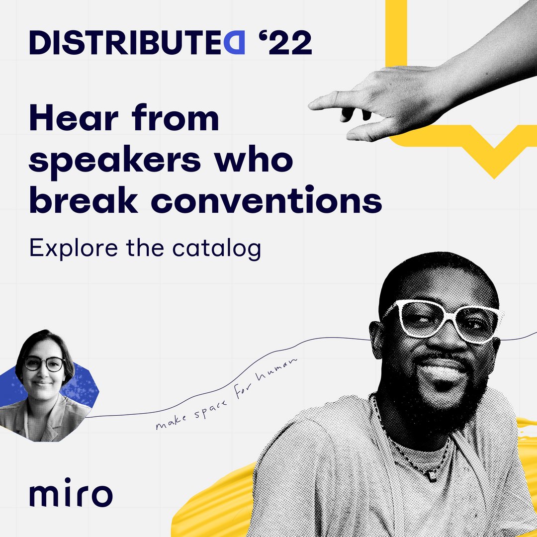 MiroHQ's tweet photo. Psst... our speaker list was just announced  👀 

More to come. 

Meet the speakers 🔗 https://t.co/PQzpY7pGtH

#Distributed22 https://t.co/7Uc7IvVfR0