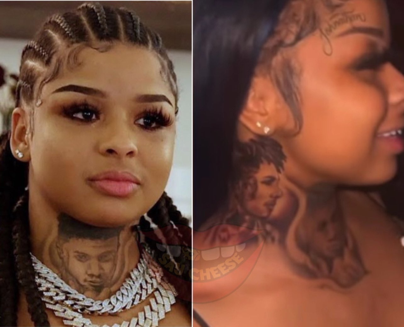 Chrisean Rock Honors ExBF Blueface With New Neck Tattoo