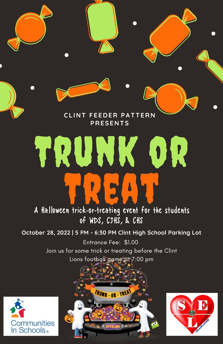 thegolfinglibr1's tweet photo. Mighty Lions 🦁 Come and Join the Spooky Fun🎃🐈⬛💀🪦 #smalltownvibes #spookyfun #WeAreClint #CommunitiesinSchools #PBIS #SEL #WDS #CJHS #CHS
@Laura_TMedina @leadingthepride @DebLuevanos @ClintHSLions @CHS_PrideTime @chsselpbis https://t.co/Zp8aRSlA9z
