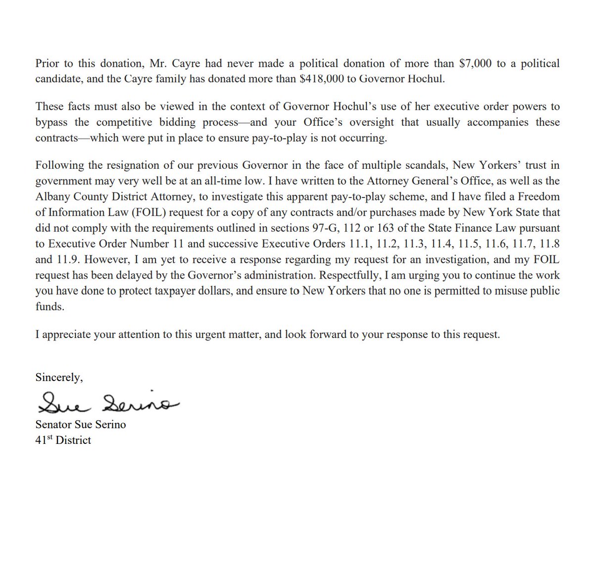 #NEW: Sen. @Sueserino4ny continues her fight for ethics and accountability by calling for a Comptroller Audit of the Hochul Administration's COVID-19 Test Scandal. 'NYers who are being taxed to the max deserve answers' -Sen. Serino ⬇️READ the RELEASE🗞️& LETTER📃