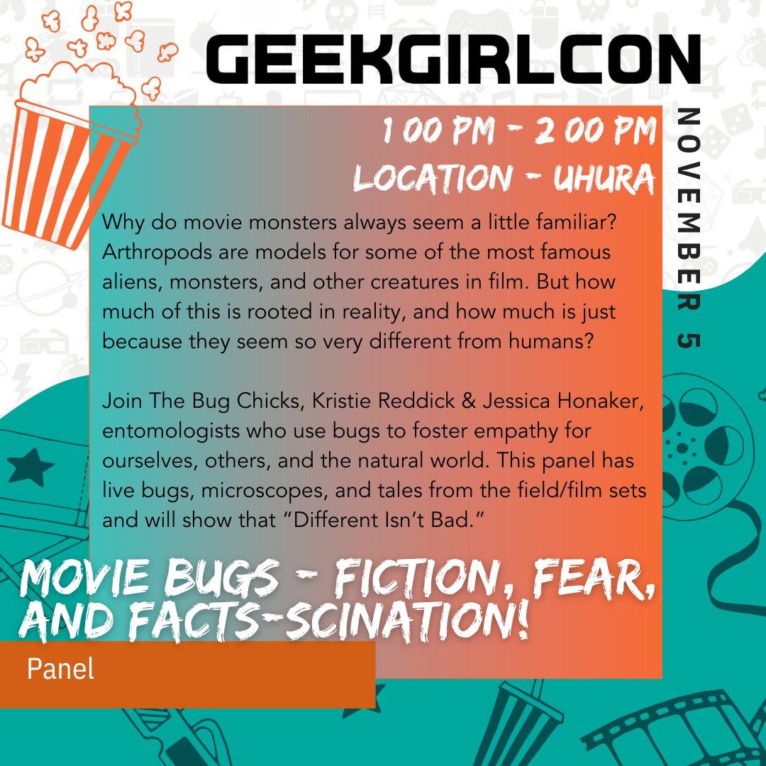 GeekGirlCon 🏳️🌈 (@geekgirlcon) on Twitter photo 🤔 Why do movie monsters always seem a little familiar?
#GeekGirlCon will feature <a href="/thebugchicks/">The Bug Chicks</a> in the #GGC22 panel:
Movie Bugs: Fiction, Fear, and Facts-scination! where we’ll learn why different isn’t bad!
#theBugChicks #Entomology #MovieMonsters 🤔 Why do movie monsters always seem a little familiar?
#GeekGirlCon will feature <a href="/thebugchicks/">The Bug Chicks</a> in the #GGC22 panel:
Movie Bugs: Fiction, Fear, and Facts-scination! where we’ll learn why different isn’t bad!
#theBugChicks #Entomology #MovieMonsters