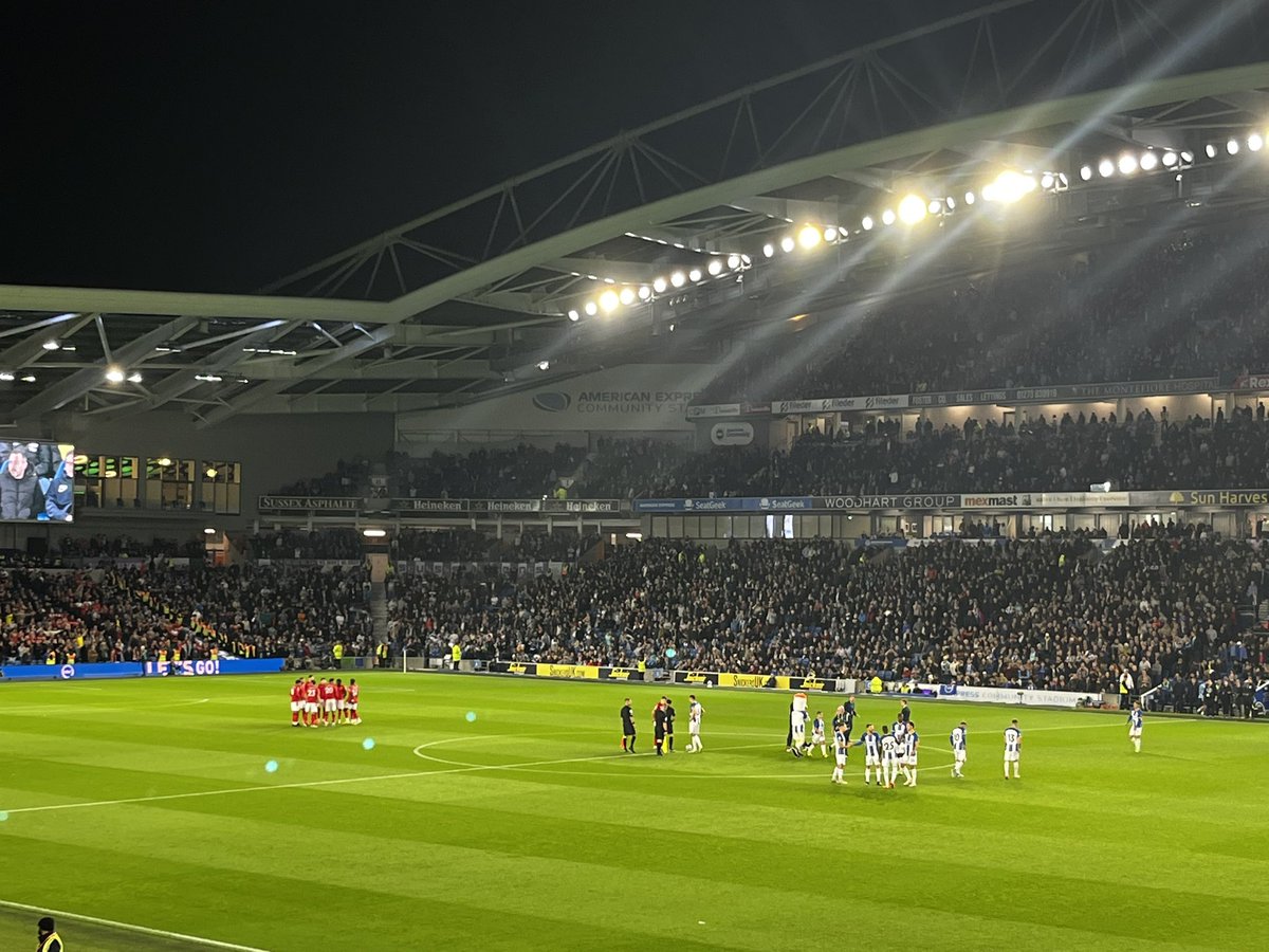SeanAdams13's tweet image. A mild autumn evening at the Amex. Time for some Zerbi-ball. #BHAFOR #bhafc