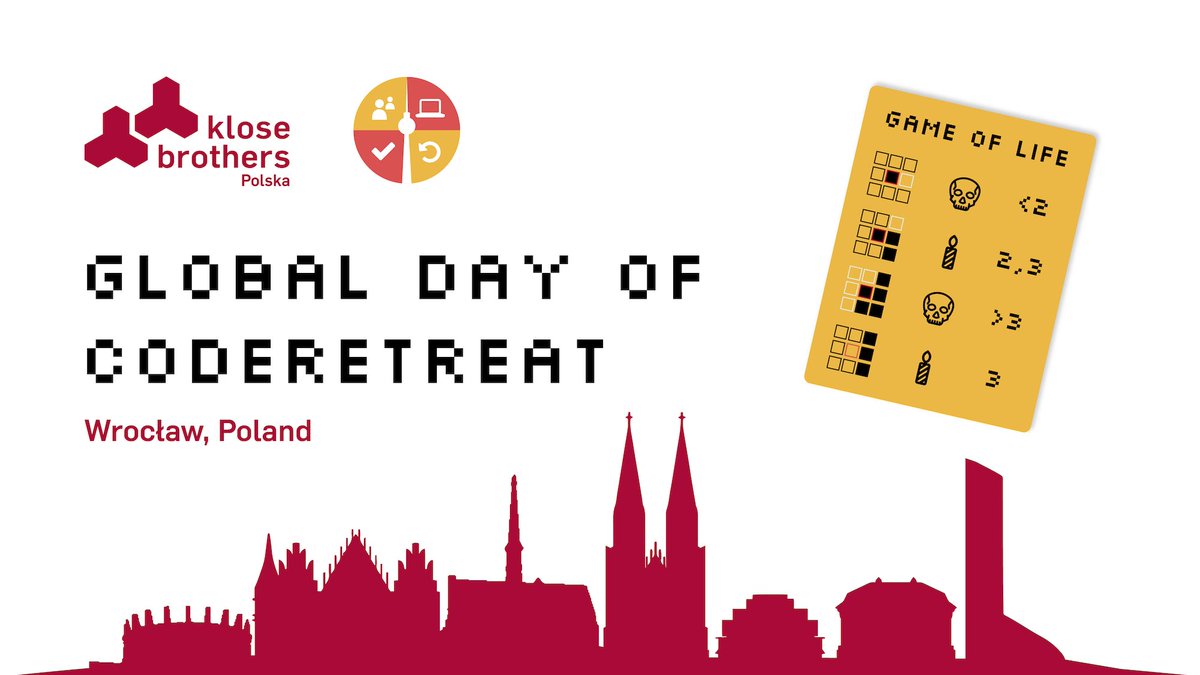 join us Nov 5th #gdcr2022 #Coderetreat in #Wroclaw at <a href="/OcadoTechnology/">Ocado Technology</a> with <a href="/martinklose/">Martin Klose</a> from <a href="/klosebrothers/">klosebrothers</a> #gdcr eventbrite.com/e/global-day-o…