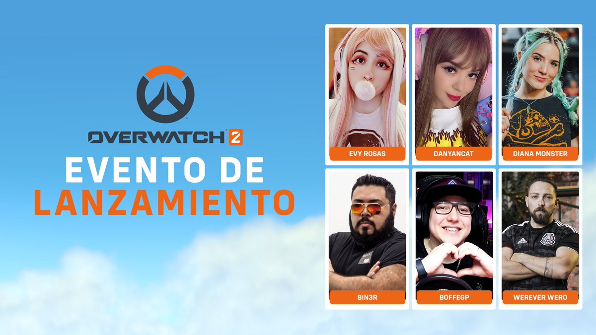 ¿Están listos para la transmisión EN VIVO de #OW2? Los influencers que nos acompañarán mañana a las 20:00 (Tiempo del centro de MX) para celebrar el lanzamiento de Overwatch 2: @DianaMonsters, @Evy_Rosas10, @Wereverwero, @DanyanCatSQ, @agbin3r y @BoffeGP 🔥No te lo pierdas!🔥