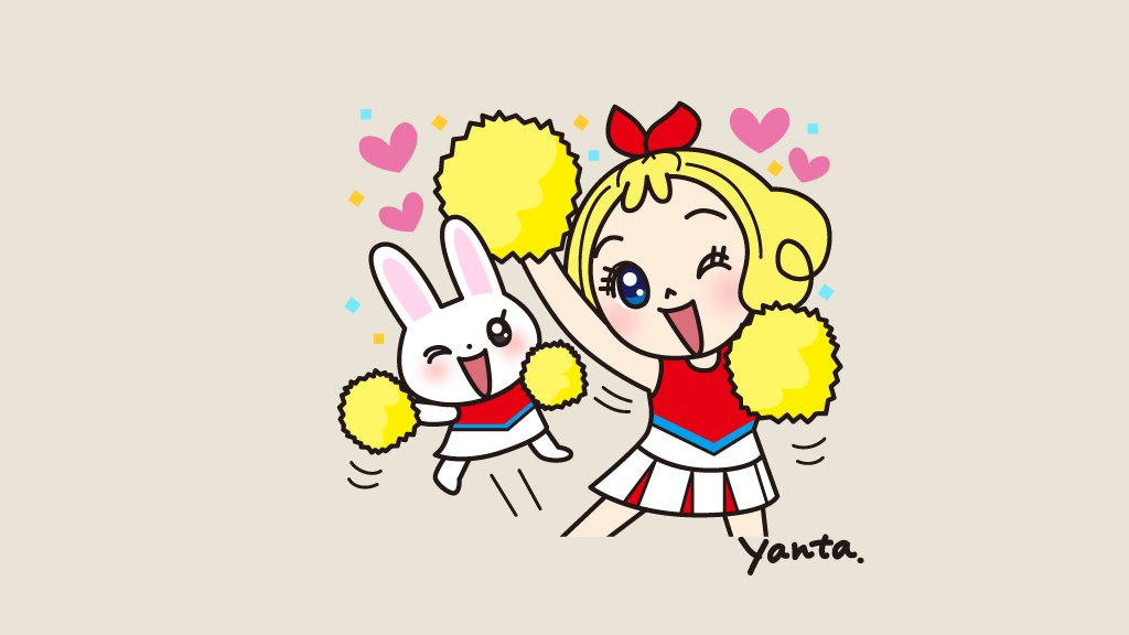 pom pom (cheerleading) rabbit one eye closed cheerleader blonde hair blue eyes 1girl  illustration images