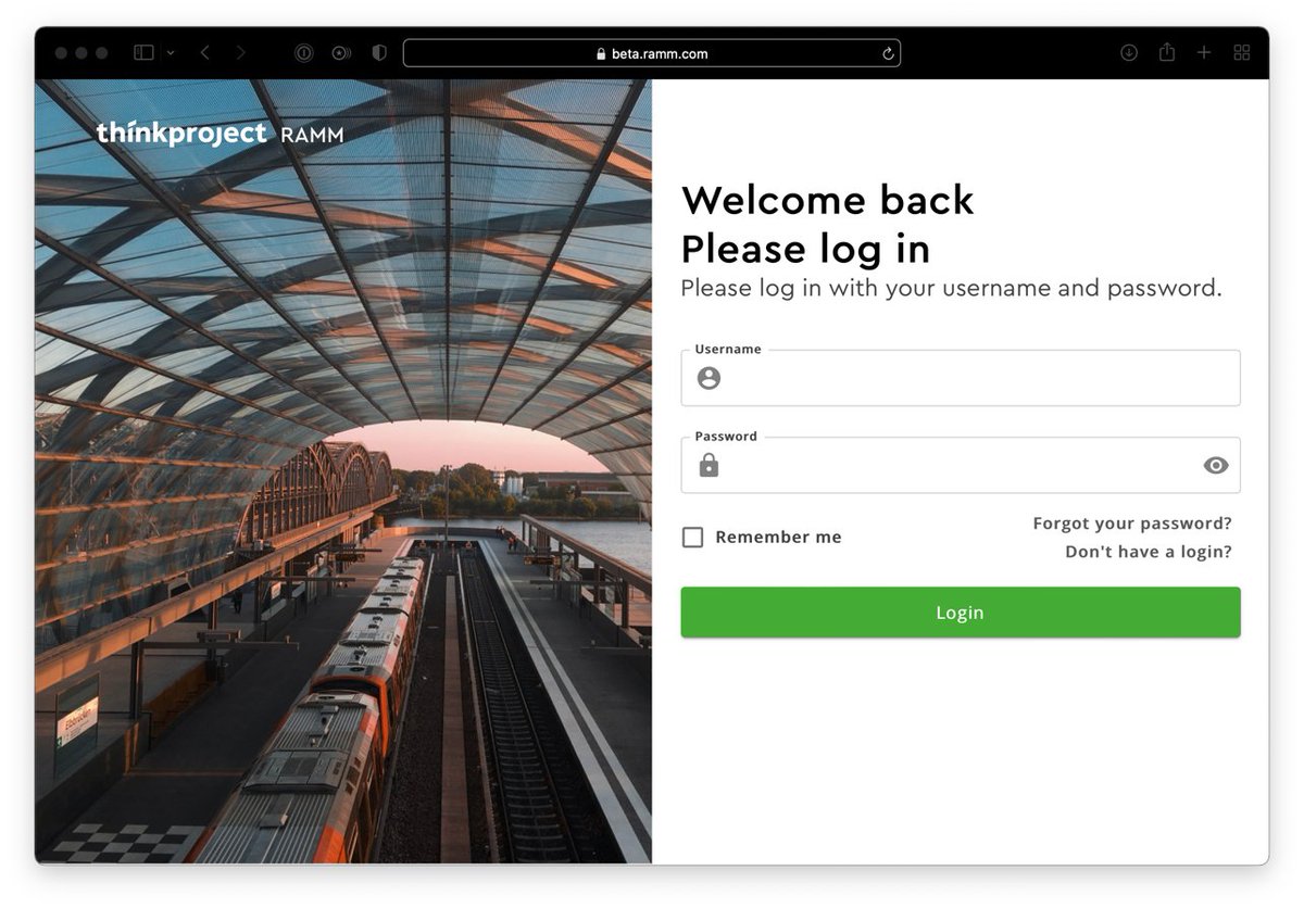 thedatastack's tweet image. A fresh look is coming soon to Thinkproject's RAMM software, including a new login screen and refreshed RAMM HTML interface. If you want to check it out before it releases to production, point your browser to RAMM beta here.. beta.ramm.com.