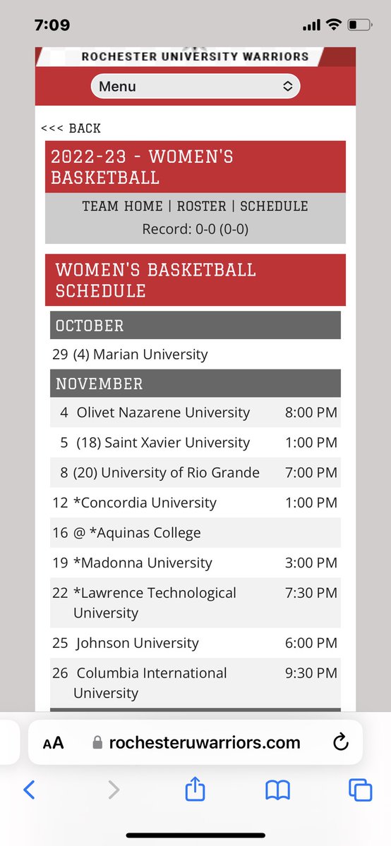 Rochester Christian University Women's Basketball tweet media