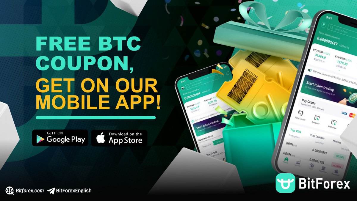 bitforexcom's tweet image. Want to win an exclusive Bitcoin coupon?

👉 Download our mobile app on the App Store or Google Play
 👉 Register a new account in the App
 👉 Use the referral code: 2968201
 👉 Follow us

 Simple as that! There are limited coupons so act fast!

#BitForex #Bitcoin #BTC