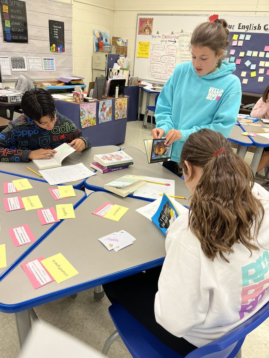 7th grade English Ss play with unit vocabulary by matching figurative language terms with examples. Then they hunt for “real” examples in real books. <a href="/RSDsmithschool/">Smith Middle School</a> @LanguageArtsRSD