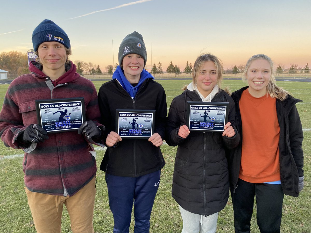 Conference Championships today at GSL. Congrats to our all-conference runners Chase, Tori, and Maddie. Honorable Mention Julia. 🎉