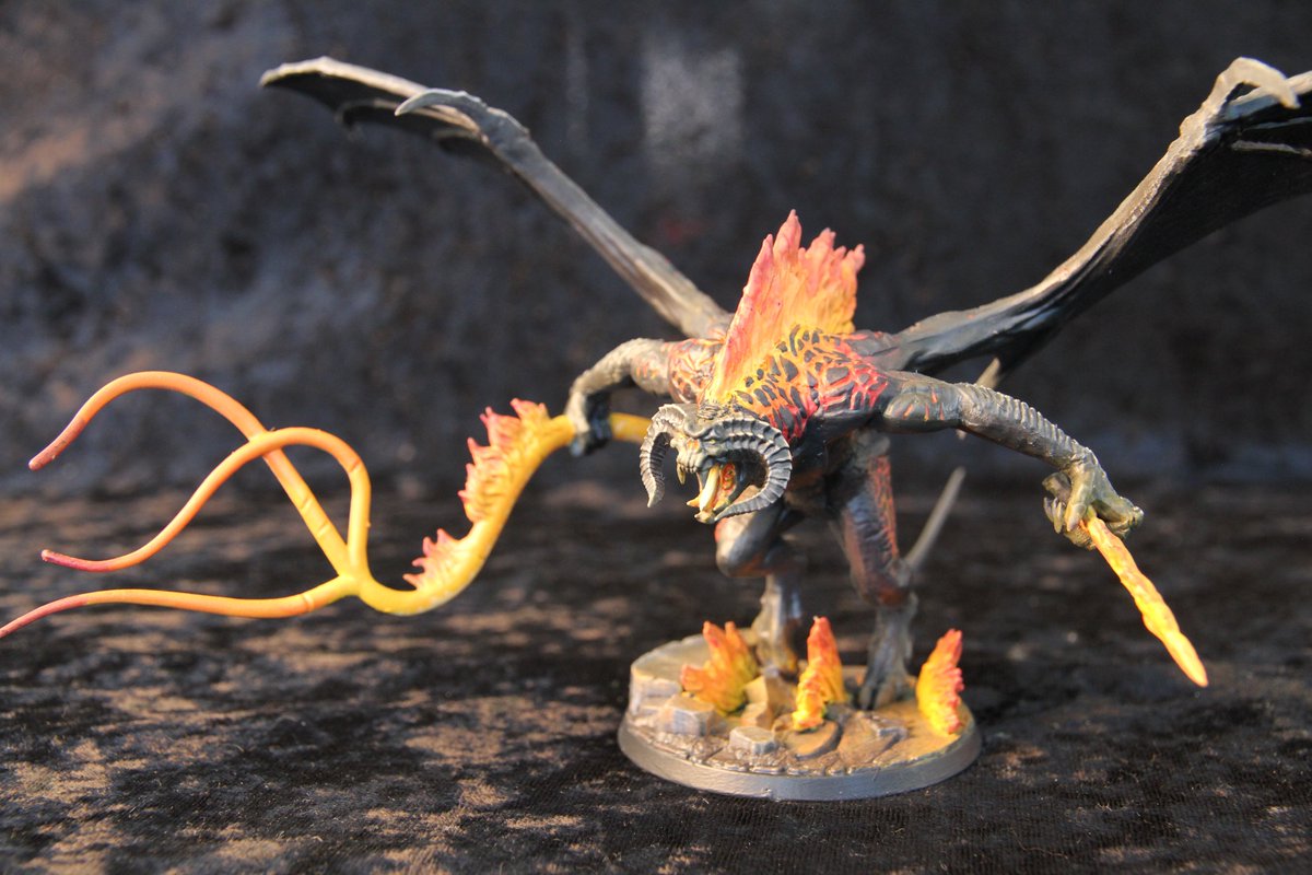 SpideyNz's tweet photo. Finished the Balrog for Lord of the Rings Strategy battle game. cant wait for them to crush some elves.Painting the fire was fun, and trying to get different contrast with black

#balrog #lordoftherings #lotr #mini #monster #balor #dungeonsanddragons #shadowandflame #ringsofpower https://t.co/1Ff46KnTaq