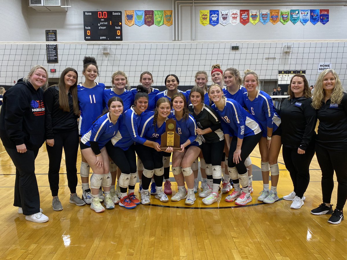 MCHSVolleyball's tweet photo. District 44 Champs!!!! Clean sweep against Southern to add another trophy to the case!!! 25-19, 25-10, 25-6ish. #rolltribe https://t.co/q4ITF5OdJr