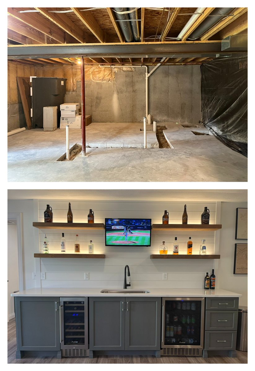 KnapkeC's tweet photo. We sure had a blast working closely with this football loving family fixing up their basement space! Our team took this basement from start to finish with the help from Luthman Electric, Walker Drywall, All About Tops and Garret Toops. https://t.co/5FMmU3abI4